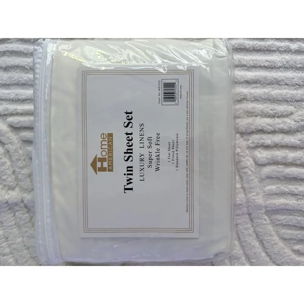 Home American Luxury Sheet Set Off White Twin Size New